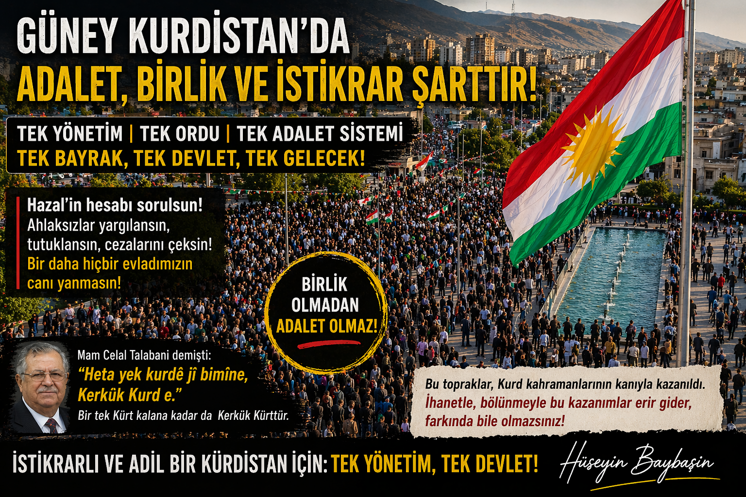 Güney Kurdistan’da Birlik Olmadan Adalet Olmaz: Xazal’ın Ardından Tarihi Sorumluluk